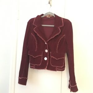 Distressed Corduroy Jacket with Antique Buttons